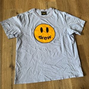 Drew House Blue‎ Tee with Yellow Smiley Logo Size XL